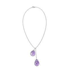 Collier Négligé en or blanc et améthystes