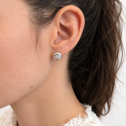 Boucles d’oreilles Puces en or blanc et diamants
