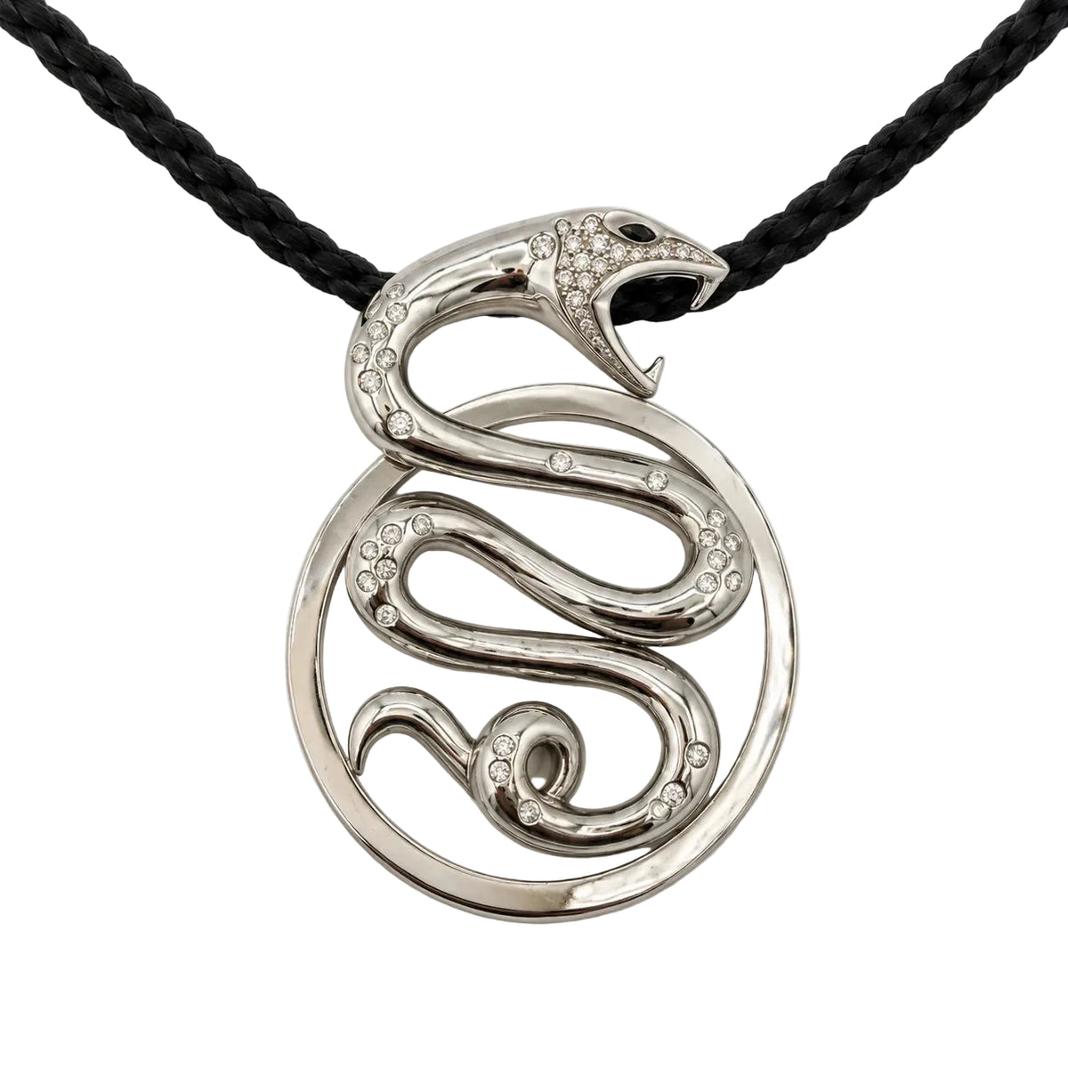 Pendentif BOUCHERON "Trouble Serpent" GM en or blanc et diamants