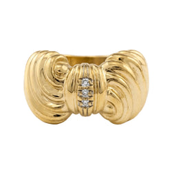 Bague en or jaune et diamants