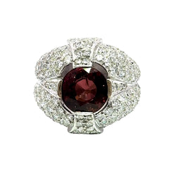 Bague Cocktail en or blanc, tourmaline et diamants