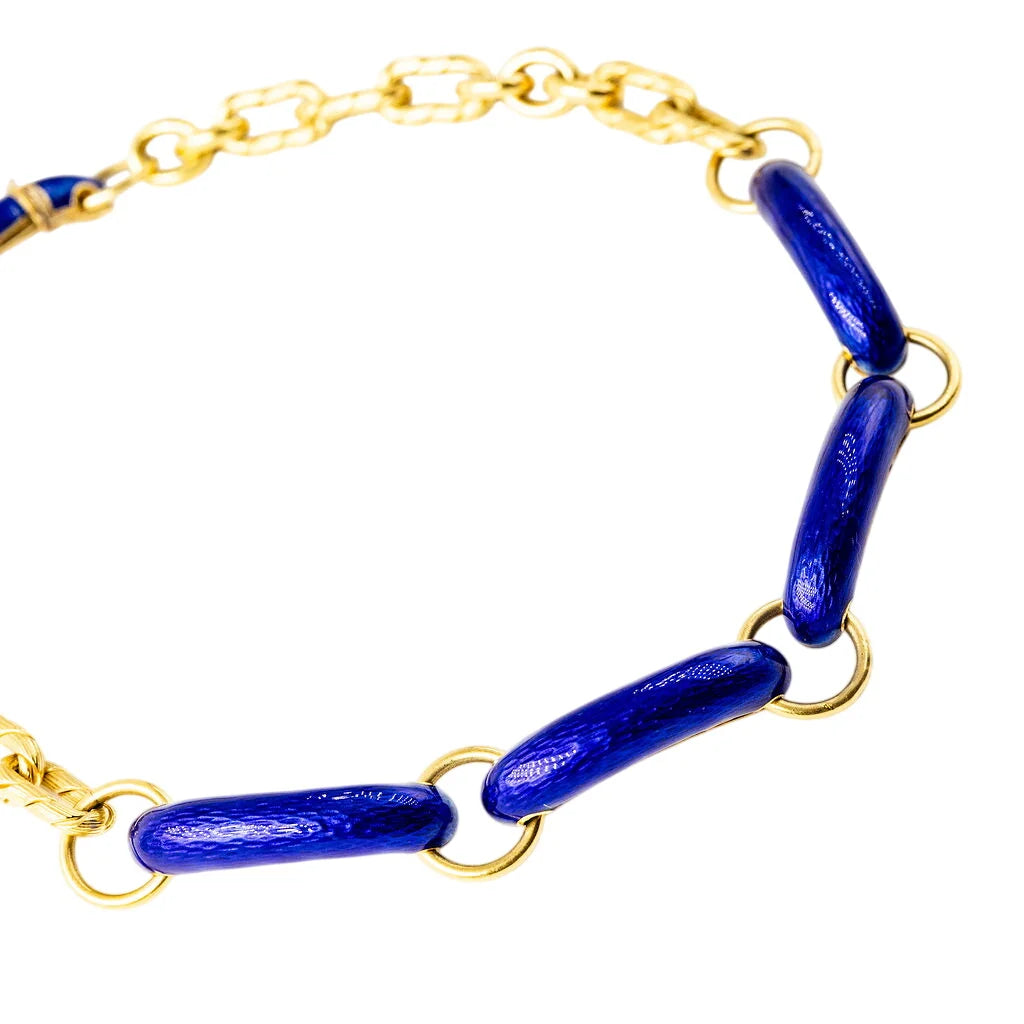 Collier Ras de cou UNOAERRE en or jaune et émail