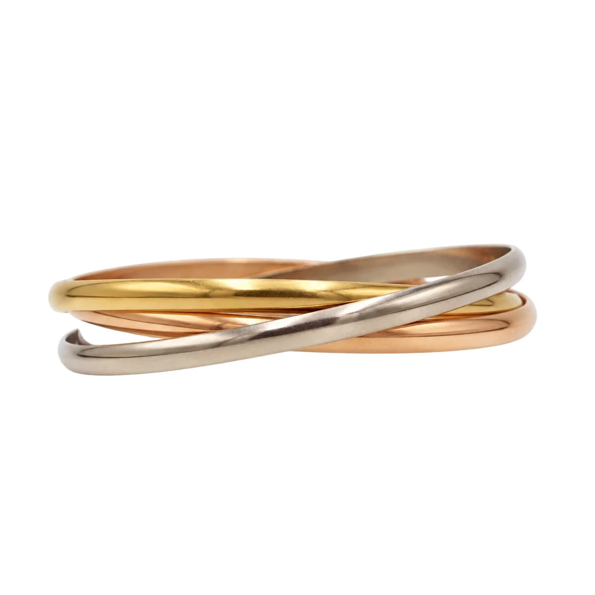 Bracelet Jonc CARTIER Trinity MM en or blanc, or jaune et or rose