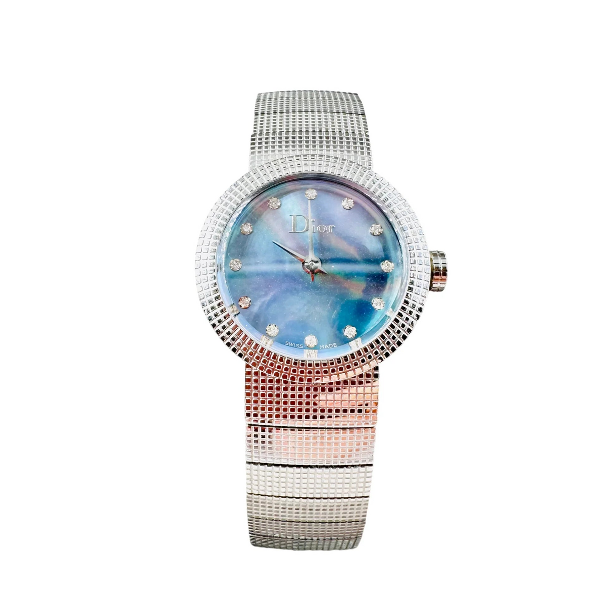 Montre de dame DIOR "La Baby D" en acier, nacre et diamants