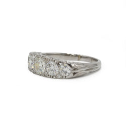 Bague Jarretière en platine et diamants