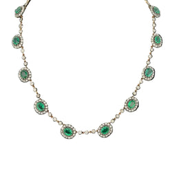 Collier Rivière en émeraudes et diamants