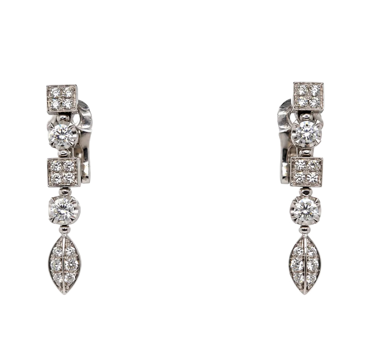 Boucles d'oreilles Pendantes BULGARI Lucea en or blanc et diamants