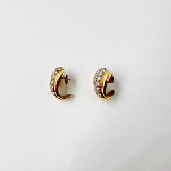 Boucles d'oreilles en or blanc, or jaune et diamants