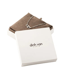 Collier Pendentif DINH VAN "Menottes Double Coeurs R9" en or blanc et diamants