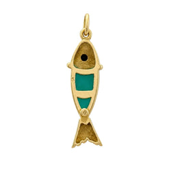Pendentif en or jaune, calcédoine et onyx