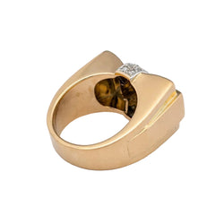 Bague Tank en or blanc, or jaune et diamants