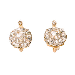 Boucles d'oreilles Dormeuses en or rose, platine et diamants