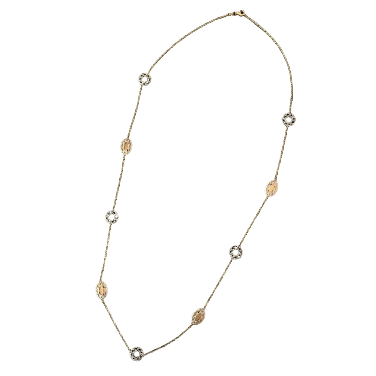 Collier Sautoir en or blanc et or jaune