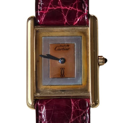 Montre CARTIER "Tank" en vermeil et cuir
