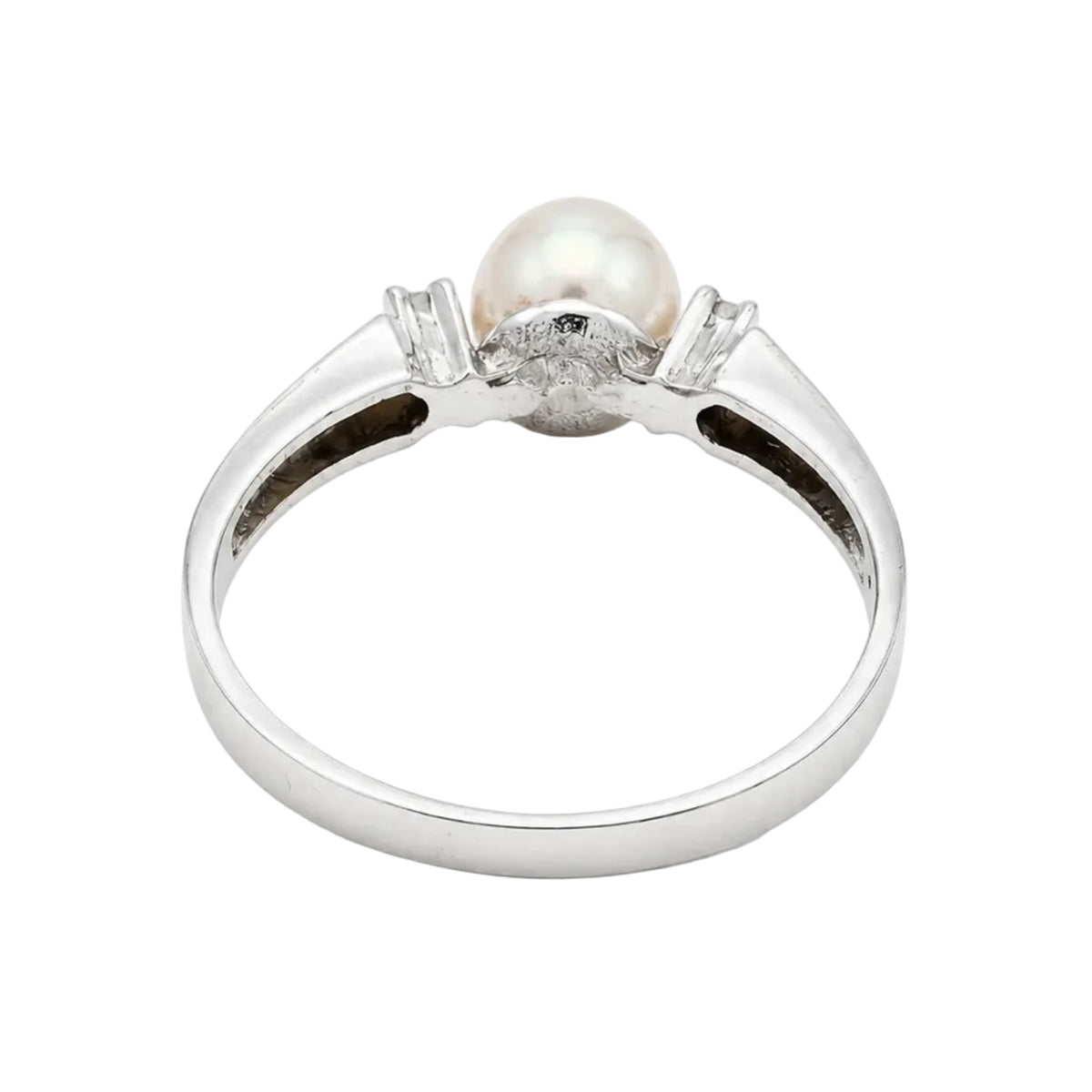 Bague Trilogie en or blanc, perle et diamants