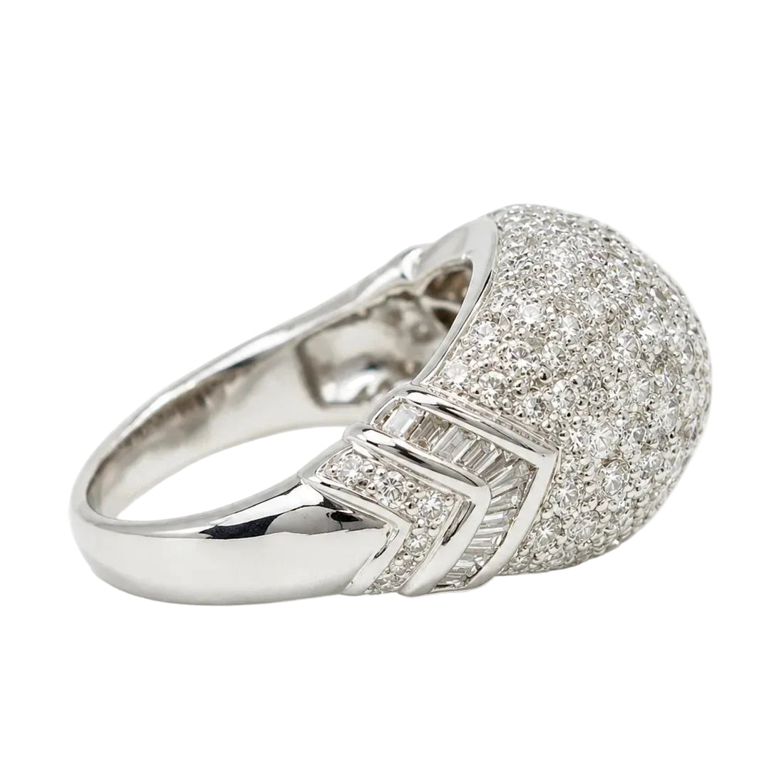 Bague Pavée en or blanc et diamants
