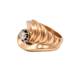 Bague Tank en or rose et diamant