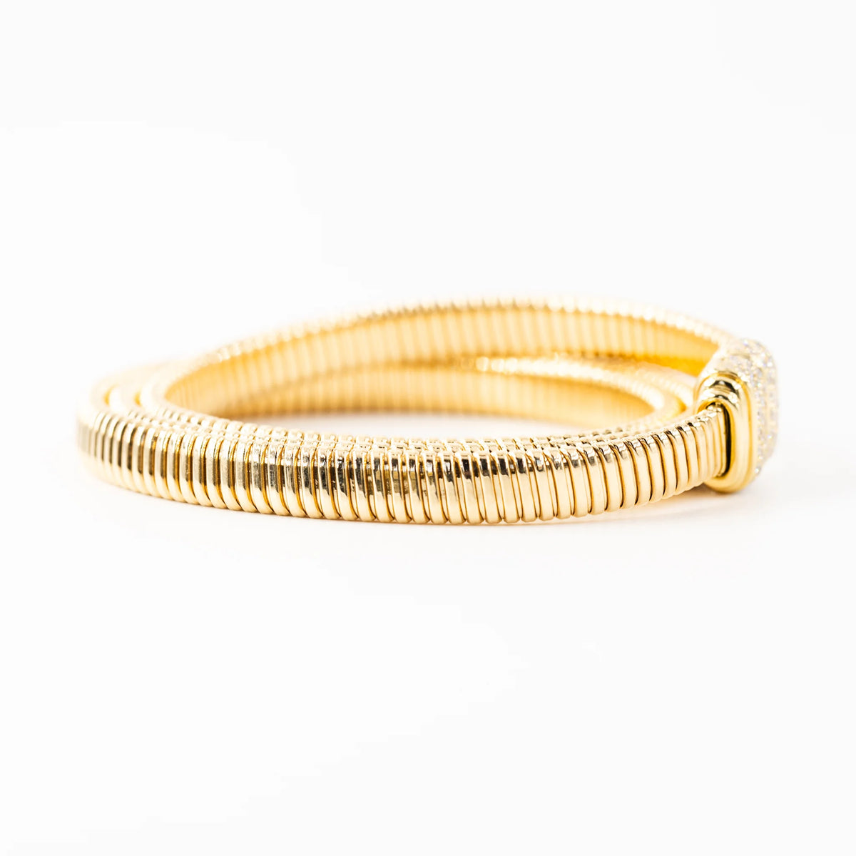 Bracelet Tubogas en or jaune et diamants