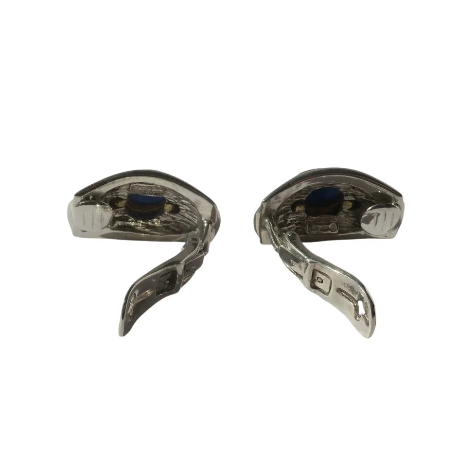 Boucles d'oreilles Clips LALAOUNIS en or jaune, argent et saphirs