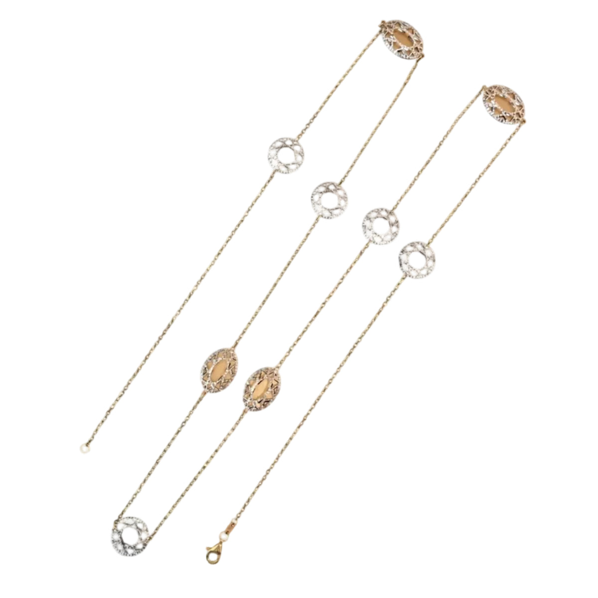 Collier Sautoir en or blanc et or jaune
