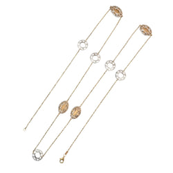 Collier Sautoir en or blanc et or jaune
