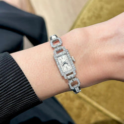 Montre en or blanc, platine et diamants