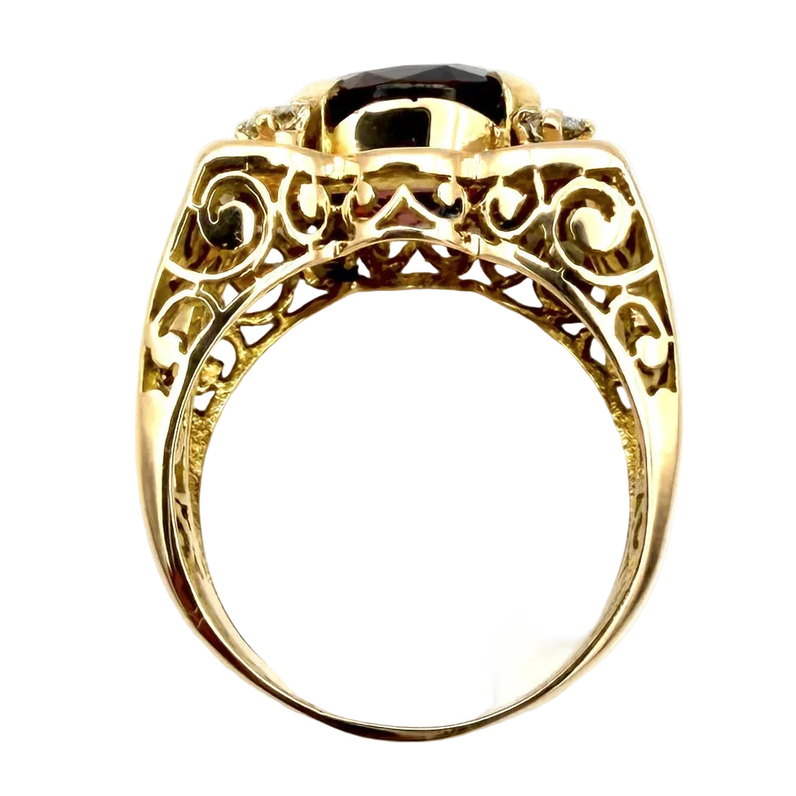 Bague Tank en or rose, tourmaline et diamants