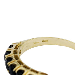 Bague Alliance en or jaune et saphirs