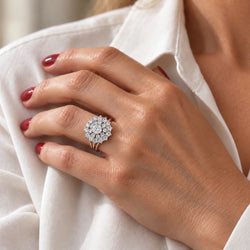 Bague Marguerite en or blanc et diamants