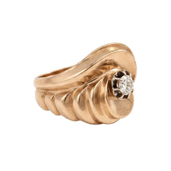 Bague Tank en or rose et diamant