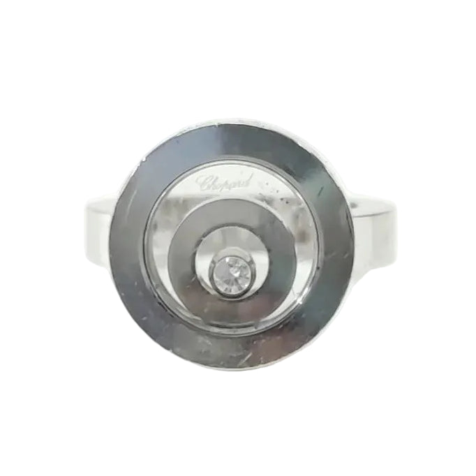 Bague Solitaire CHOPARD "Happy Spirit" en or blanc et diamant