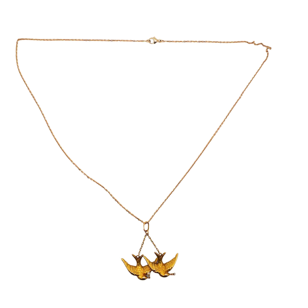 Collier Pendentif en or jaune et perles