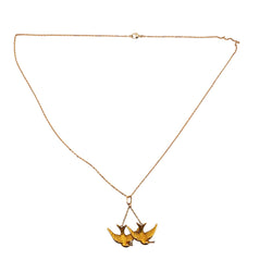 Collier Pendentif en or jaune et perles