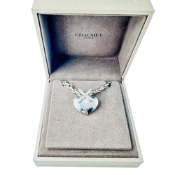 Collier Pendentif CHAUMET "Coeur Liens" en or blanc et diamants