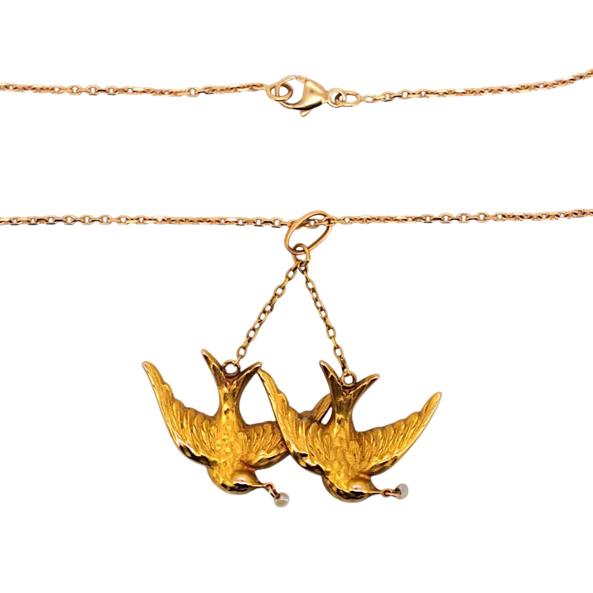 Collier Pendentif en or jaune et perles