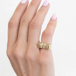 Bague Tank en or jaune et diamants