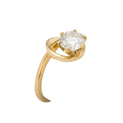 Bague Solitaire en or jaune et diamant