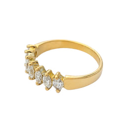 Bague Alliance en or jaune et diamants marquises