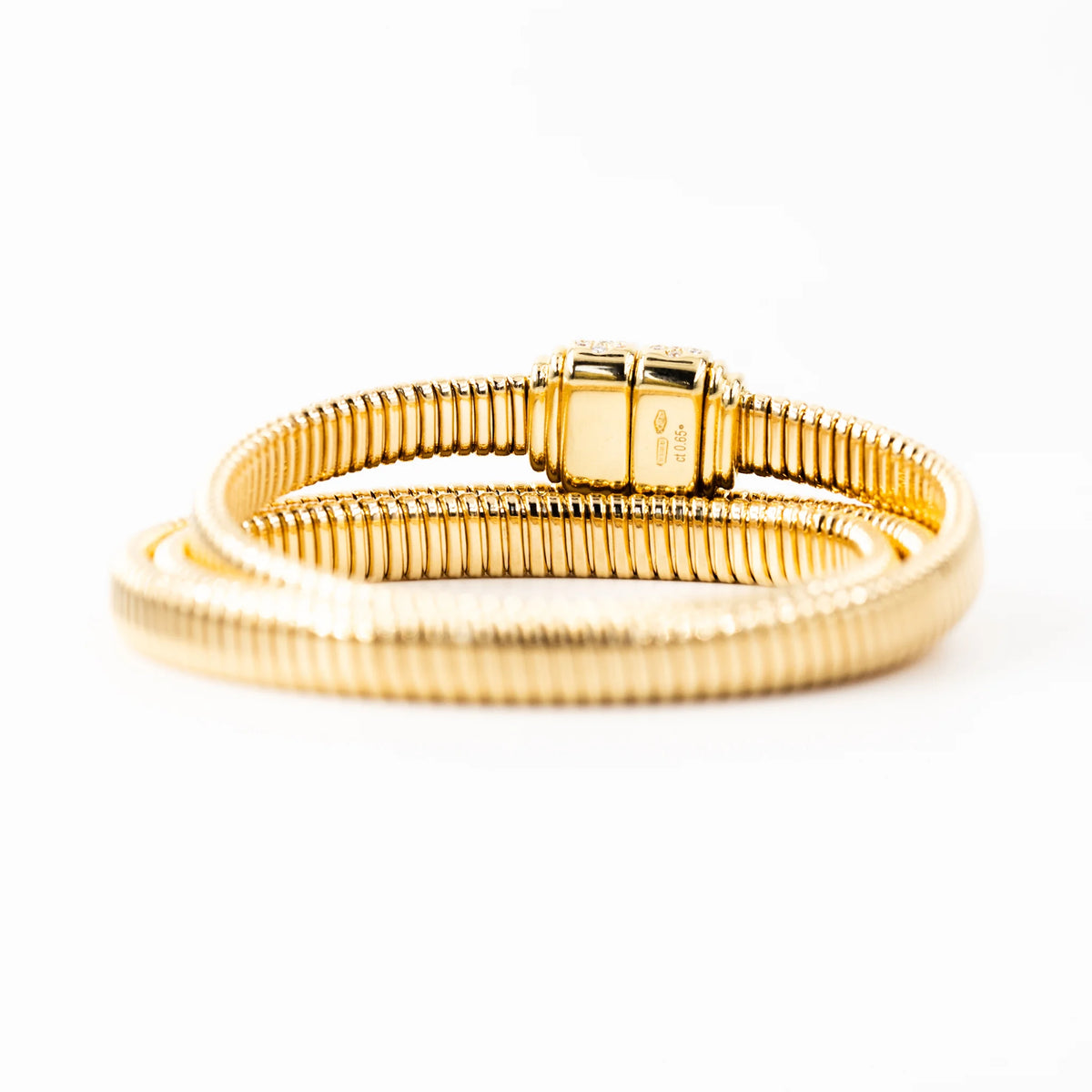 Bracelet Tubogas en or jaune et diamants