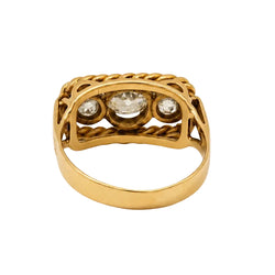 Bague Trilogie en or jaune et diamants