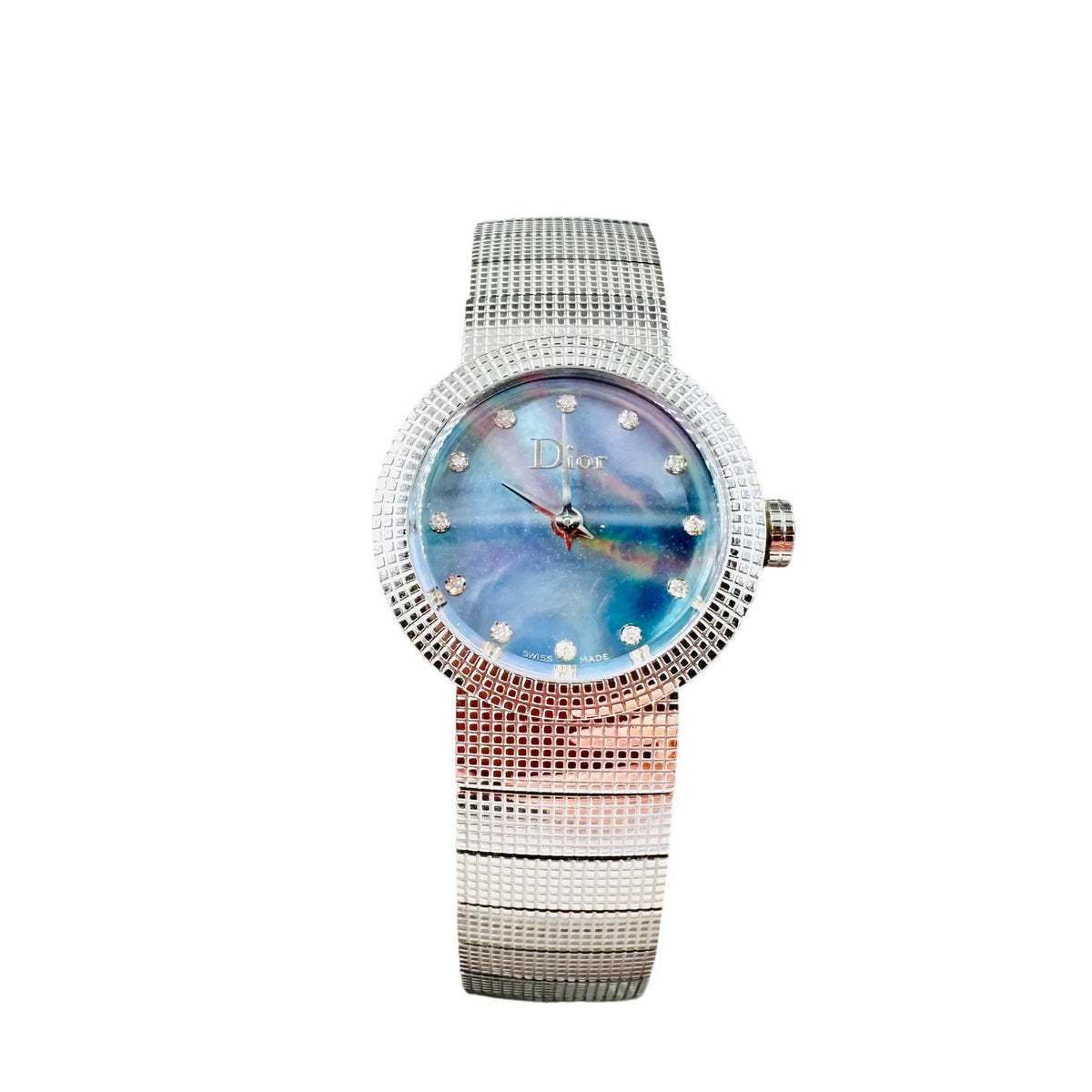 Montre de dame DIOR "La Baby D" en acier, nacre et diamants
