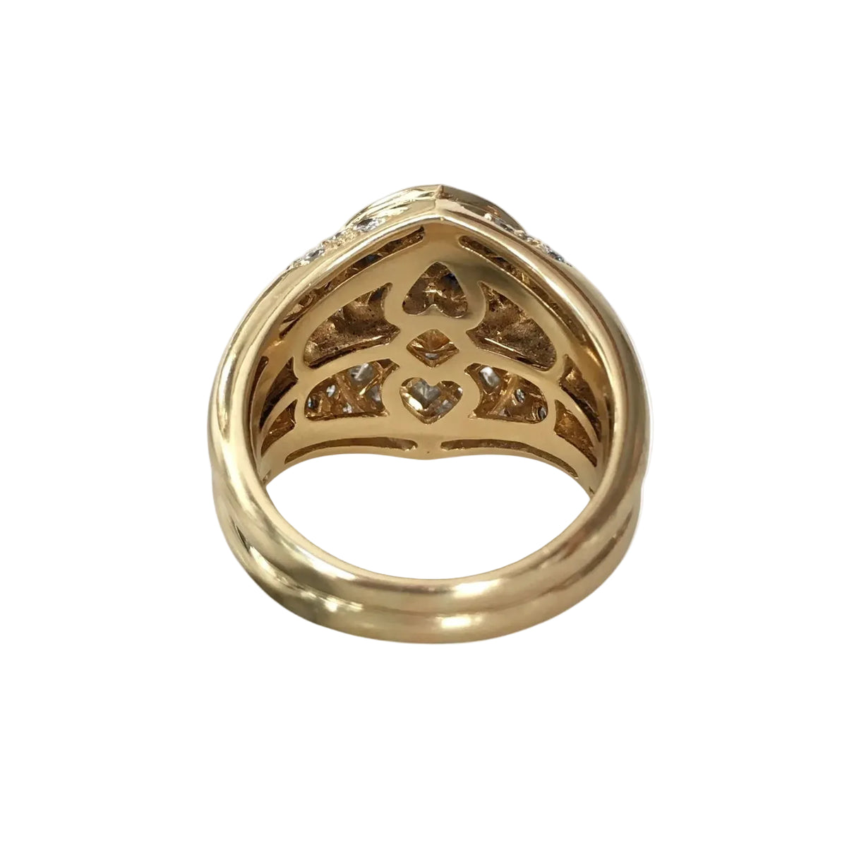 Bague Toi & Moi en or jaune, saphirs et diamants