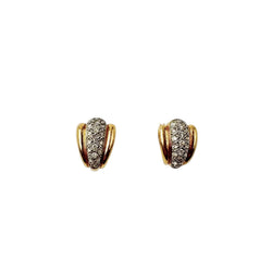 Boucles d'oreilles en or blanc, or jaune et diamants