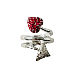 Bague DIOR "Diablotine" en or blanc, rubis et diamants