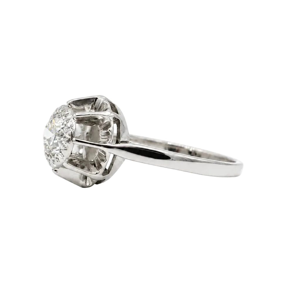 Bague Solitaire en or blanc et diamant