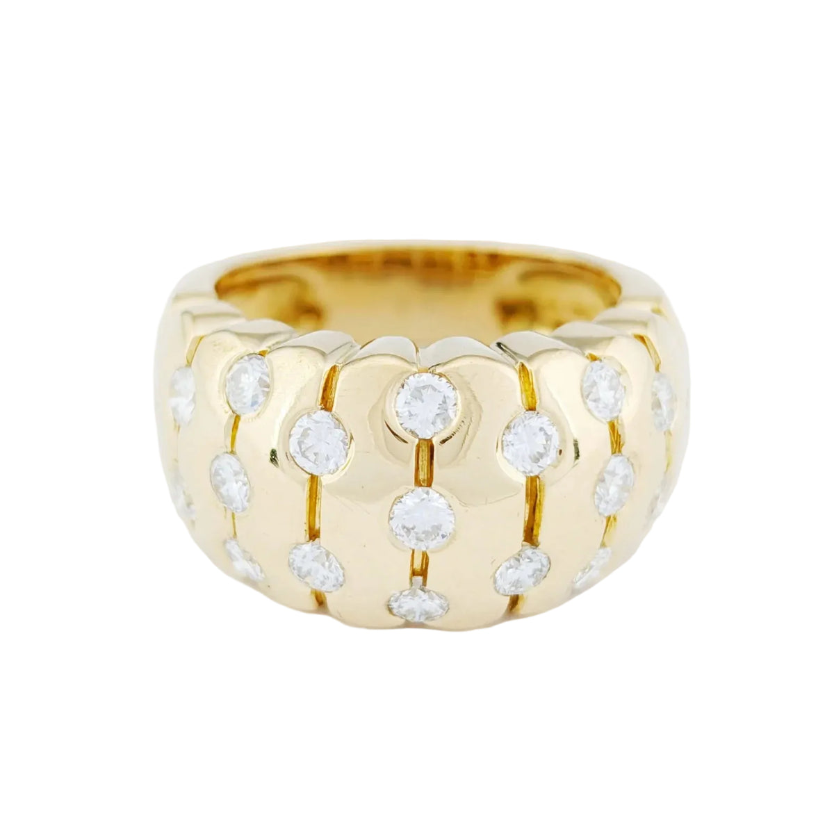 Bague Dôme en or jaune et diamants