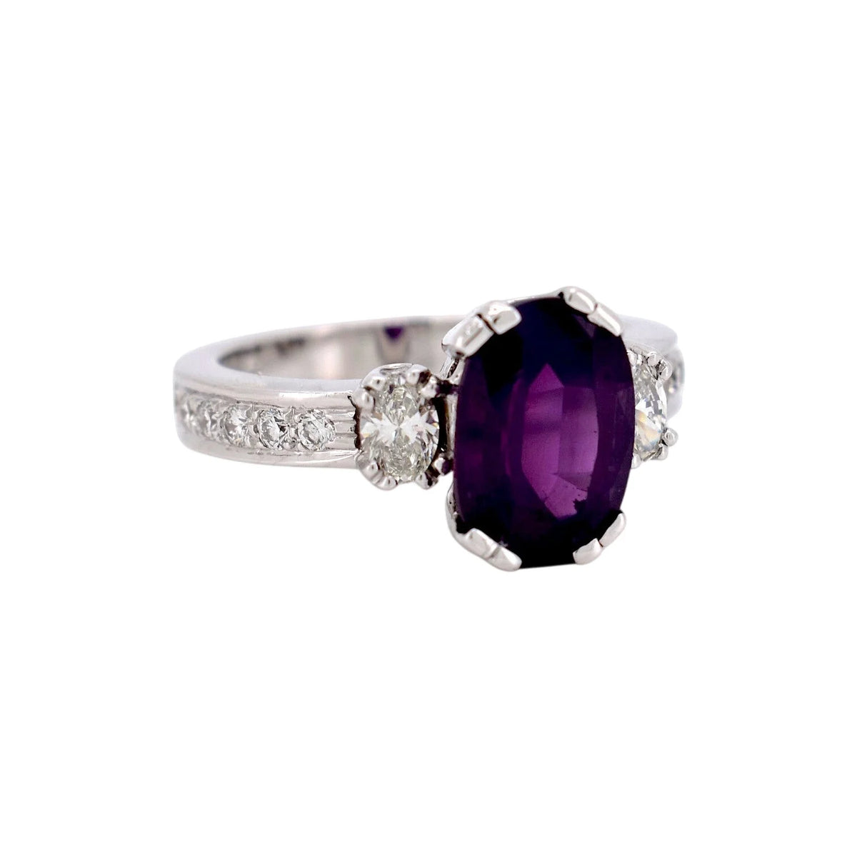 Bague Trilogie en or blanc, saphir et diamants