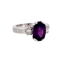 Bague Trilogie en or blanc, saphir et diamants