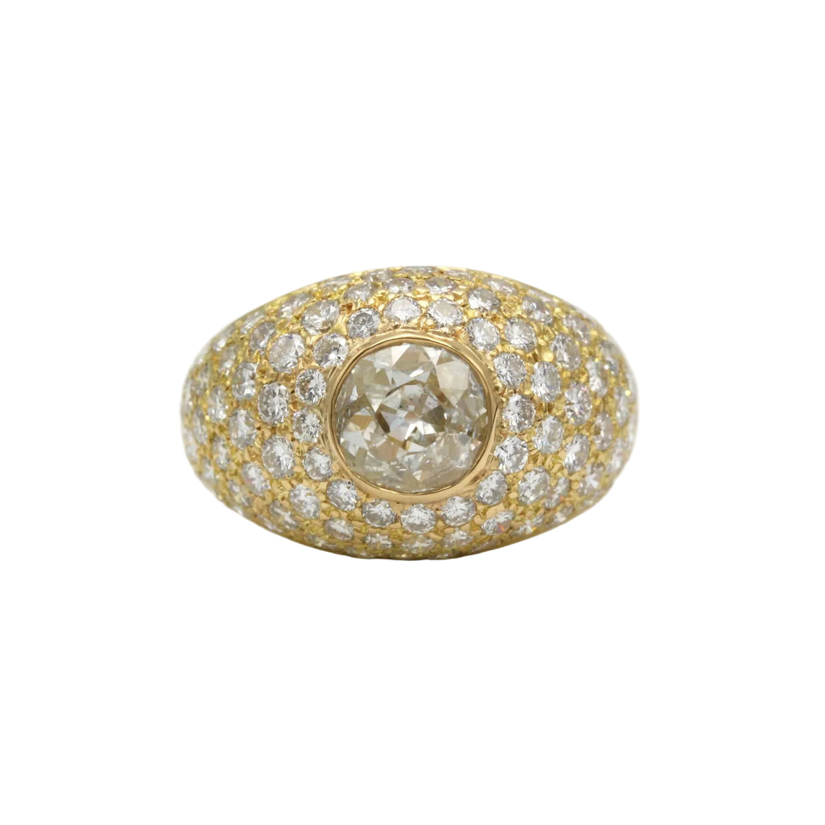 Bague Dôme en or jaune et diamants