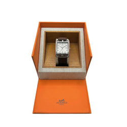 Montre HERMÈS "Cape Cod" en acier inoxydable et cuir